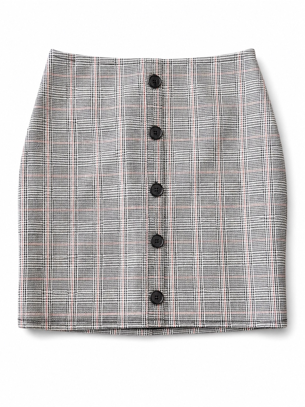 privy Plaid Button-Front Mini Skirt